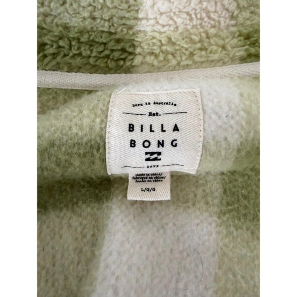 Billabong Shacket Fairbanks Button-Up Teddy Bear Jacket Plaid Sherpa Large - Picture 5 of 7